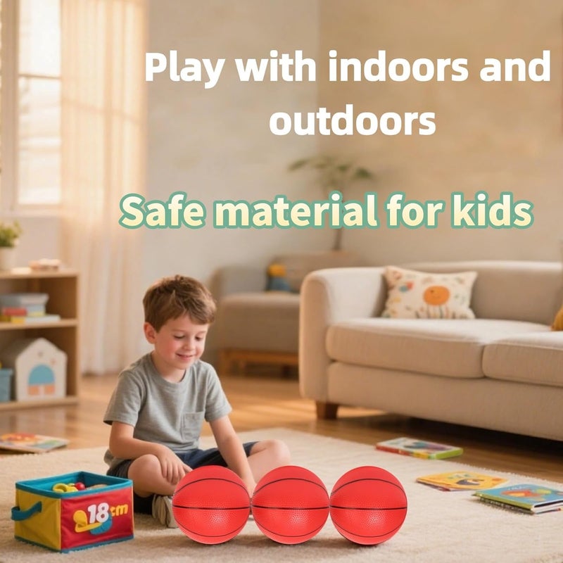 INTOWIND Mini Basketballs 3 Pack - 7inch Small Basketball Size 3 Set with Pump Needle - Ideal for Mini Hoop, Outdoor & Indoor Play - Kids Basketball Party Favors - Image 2