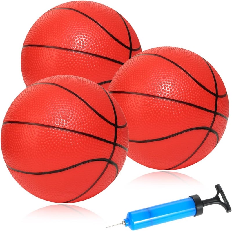 INTOWIND Mini Basketballs 3 Pack - 7inch Small Basketball Size 3 Set with Pump Needle - Ideal for Mini Hoop, Outdoor & Indoor Play - Kids Basketball Party Favors - Image 1