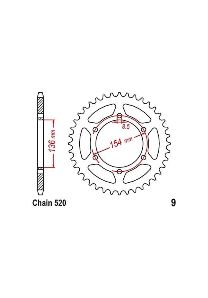 QASULER Aluminium Motorcycle Rear Sprocket Gear - Image 2