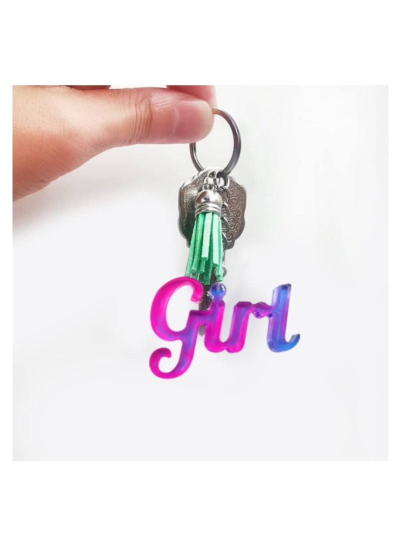 SOLARAE 104 Pcs Alphabet Resin Molds Kit, Resin Keychain Molds for Epoxy Resin Molds Keychain with 20 Random Color Tassels 1 Hand Drill 2 Drill Bits 20 Key Rings 30 Screw Pins 30 Metal Rings(Good Vibes) - Image 4