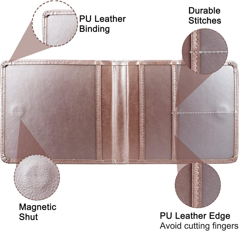 Car Registration and Insurance Holder, Leather Registration and Insurance Card Holder, vehicle Glove Box Organizer for Cards, Essential Document, Driver License Vehicle Paperwork (Rosegold), - Image 3