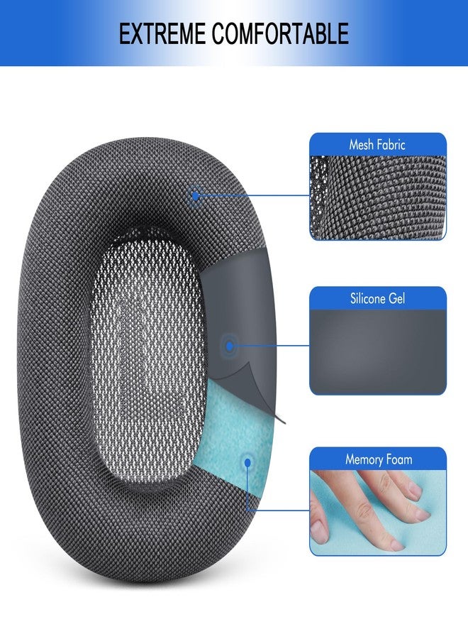 G GVOEARS وسائد أذن شبكية من GVOEARS لسماعات Apple AirPods Max - أغطية أذن مطورة لسماعات AirPods Max - تصميم سيليكون أصلي مع مغناطيس قوي (رمادي فضائي) - Image 3