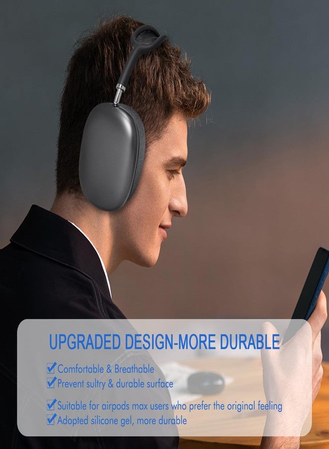 G GVOEARS وسائد أذن شبكية من GVOEARS لسماعات Apple AirPods Max - أغطية أذن مطورة لسماعات AirPods Max - تصميم سيليكون أصلي مع مغناطيس قوي (رمادي فضائي) - Image 5