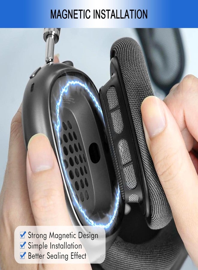 G GVOEARS وسائد أذن شبكية من GVOEARS لسماعات Apple AirPods Max - أغطية أذن مطورة لسماعات AirPods Max - تصميم سيليكون أصلي مع مغناطيس قوي (رمادي فضائي) - Image 4