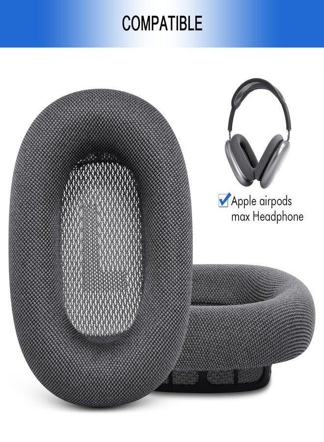 G GVOEARS وسائد أذن شبكية من GVOEARS لسماعات Apple AirPods Max - أغطية أذن مطورة لسماعات AirPods Max - تصميم سيليكون أصلي مع مغناطيس قوي (رمادي فضائي) - Image 2