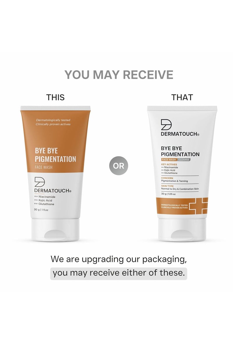 DERMATOUCH Bye Bye Pigmentation Face Wash || Anti Pigmentation Face Wash for Women/Men with Niacinamide, Kojic Acid, & Glutathione -30G - Image 2