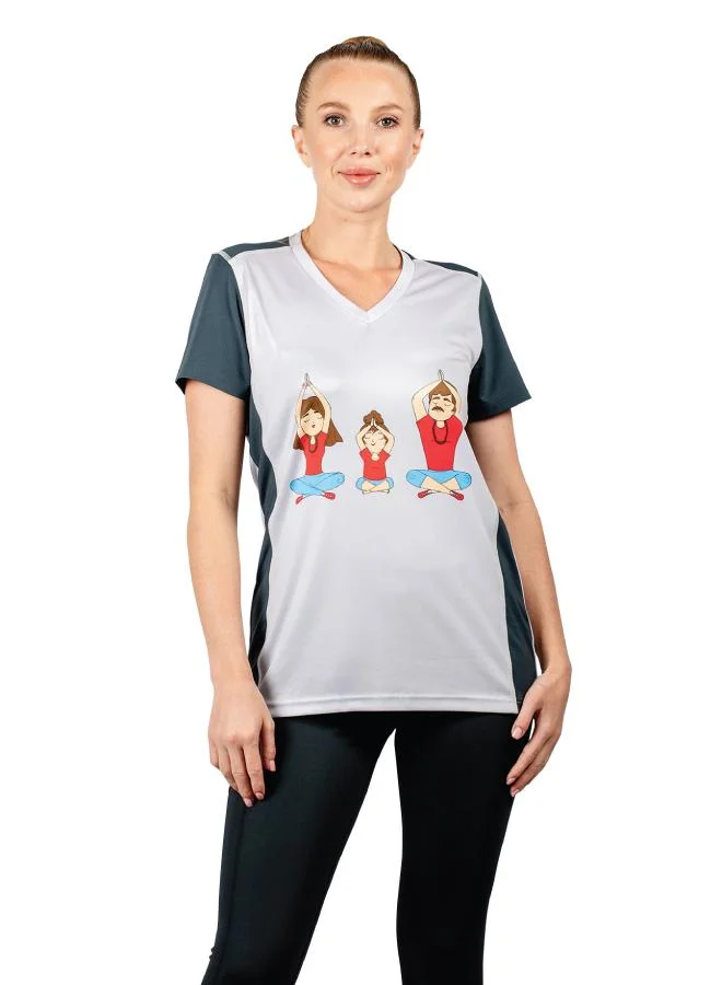 زيسي تيشيرت نسائي بياقة على شكل حرف