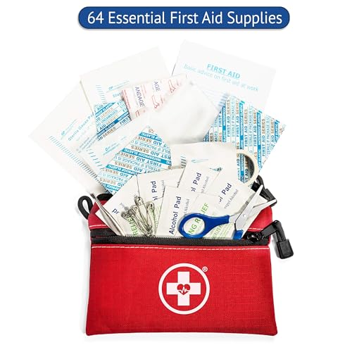 Swiss Safe 2-in-1 First Aid Kit for Car, Travel & Home, Businesses - Bonus Mini Kit for Medical Emergency Aid, Survival, Camping - 64 Piece, Travel FAK - Image 3