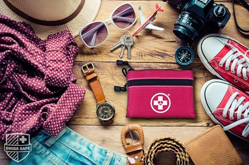 Swiss Safe 2-in-1 First Aid Kit for Car, Travel & Home, Businesses - Bonus Mini Kit for Medical Emergency Aid, Survival, Camping - 64 Piece, Travel FAK - Image 5