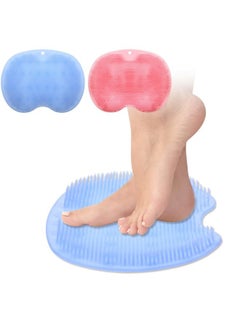 Remagr 2 Pieces Shower Foot Scrubber Mat Silicone Shower Foot Massager Back Washer for Shower Back Scrubber Exfoliate Feet Scrubber with Non Slip Suction Cups Foot Cleaner for Men and Women, 2 Colors  - Image 2