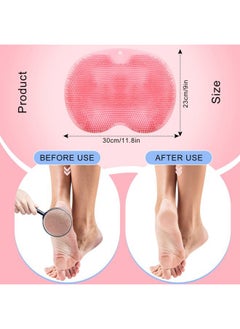 Remagr 2 Pieces Shower Foot Scrubber Mat Silicone Shower Foot Massager Back Washer for Shower Back Scrubber Exfoliate Feet Scrubber with Non Slip Suction Cups Foot Cleaner for Men and Women, 2 Colors  - Image 3