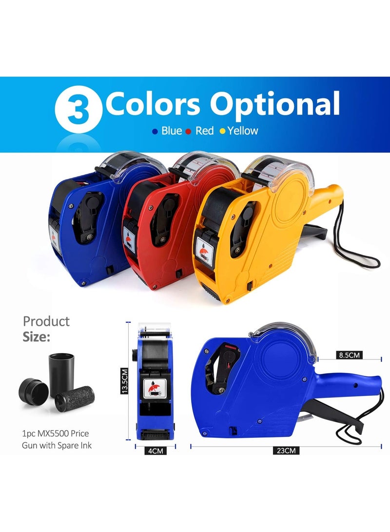 MX5500 8 Digits Price Tag Gun, Price Gun Kit with 3 Ink Refill Pricing Gun, Premium Label Gun Label Maker Pricing for Office Retail Shop Grocery Store Organization Marking (Blue) - Image 3