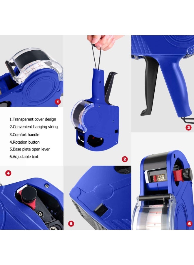 MX5500 8 Digits Price Tag Gun, Price Gun Kit with 3 Ink Refill Pricing Gun, Premium Label Gun Label Maker Pricing for Office Retail Shop Grocery Store Organization Marking (Blue) - Image 2