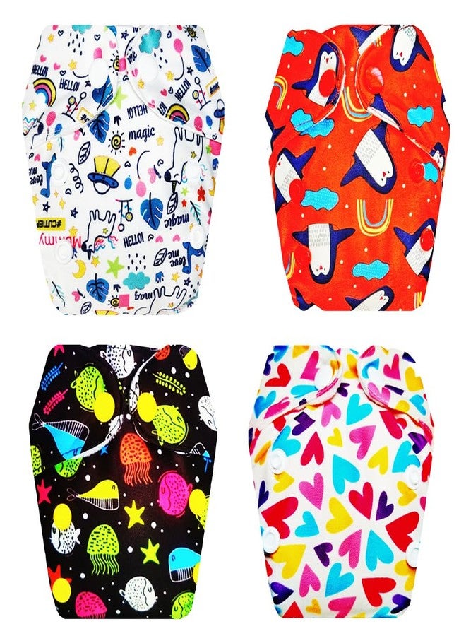 Dumbledo Premium Newborn Cloth Diaper with Integrated Insert (Pack of 4) | Dry Feel and Comfortable | Leakproof | Easy to Clean | Trusted by Moms | 0 - 4 Months | Unisex Baby - Image 1