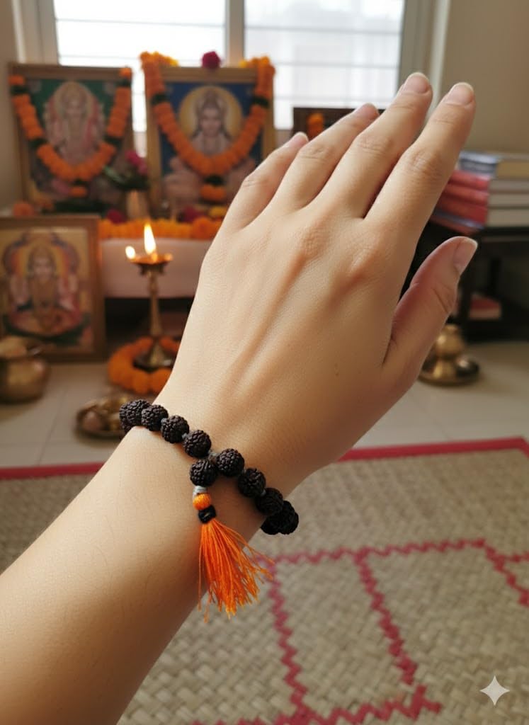 Achleshwar Nepali Black Rudraksha Mala 5 Mukhi 27+1 Beads Original Natural Japa Meditation Rosary | Wearing Chanting Pooja Use Black Standard Size - Image 5