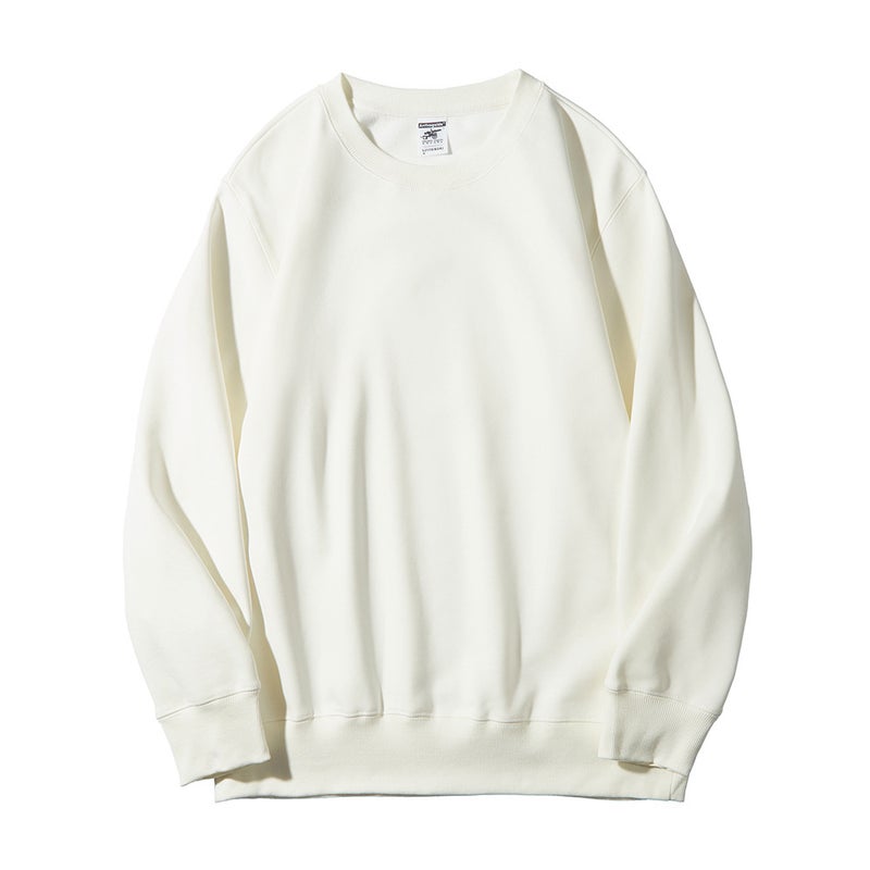 Mens Autumn AG600 g Super Soft Velvet Crewneck Mens Wear High-end Casual Heavy Trendy Brand Printed Men White 