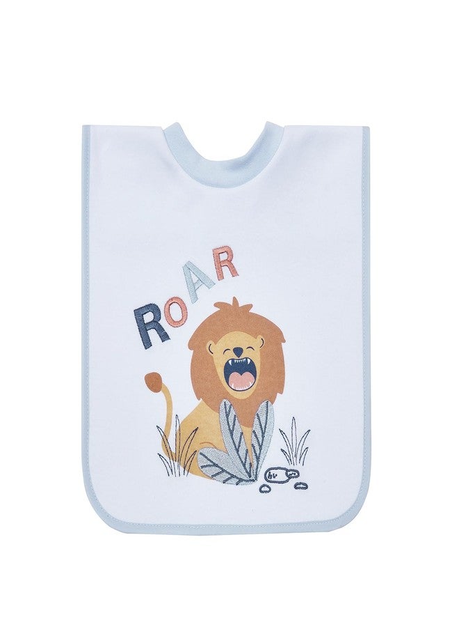 Big Softies Popover Bibs-Lion|Printed & Applique Embroidery|Soft Stretchable Rib Neck|Blended Cotton|Ultra Soft & Super Absorbent|For Drooling, Teething & Feeding|For Boys 6-36 Months|Pack of 3 - Image 1