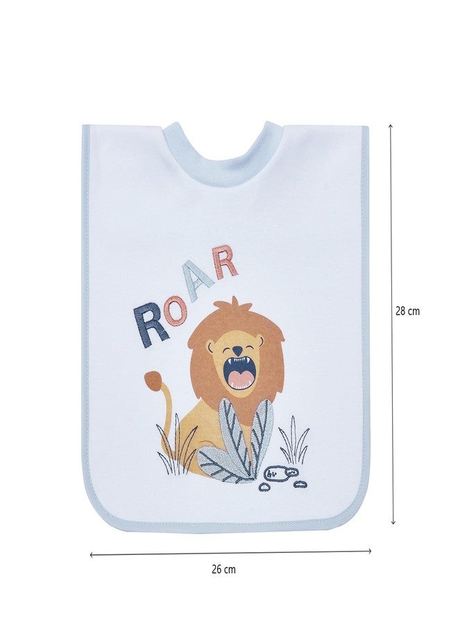 Big Softies Popover Bibs-Lion|Printed & Applique Embroidery|Soft Stretchable Rib Neck|Blended Cotton|Ultra Soft & Super Absorbent|For Drooling, Teething & Feeding|For Boys 6-36 Months|Pack of 3 - Image 5