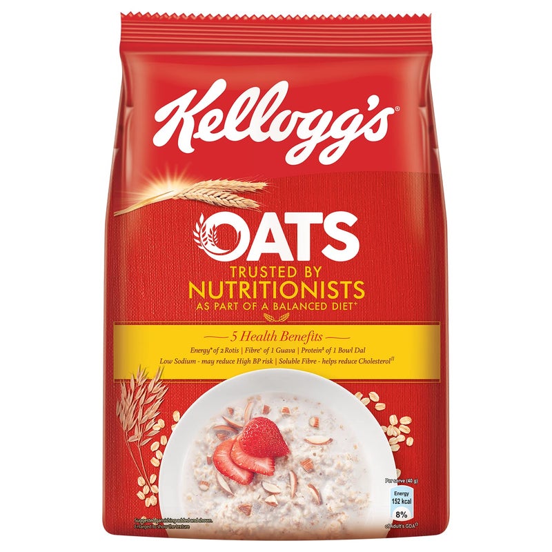 Kellogg's Oats, Rolled Oats, High in Protein and Fibre, Low in Sodium, 400g Pack - Image 1