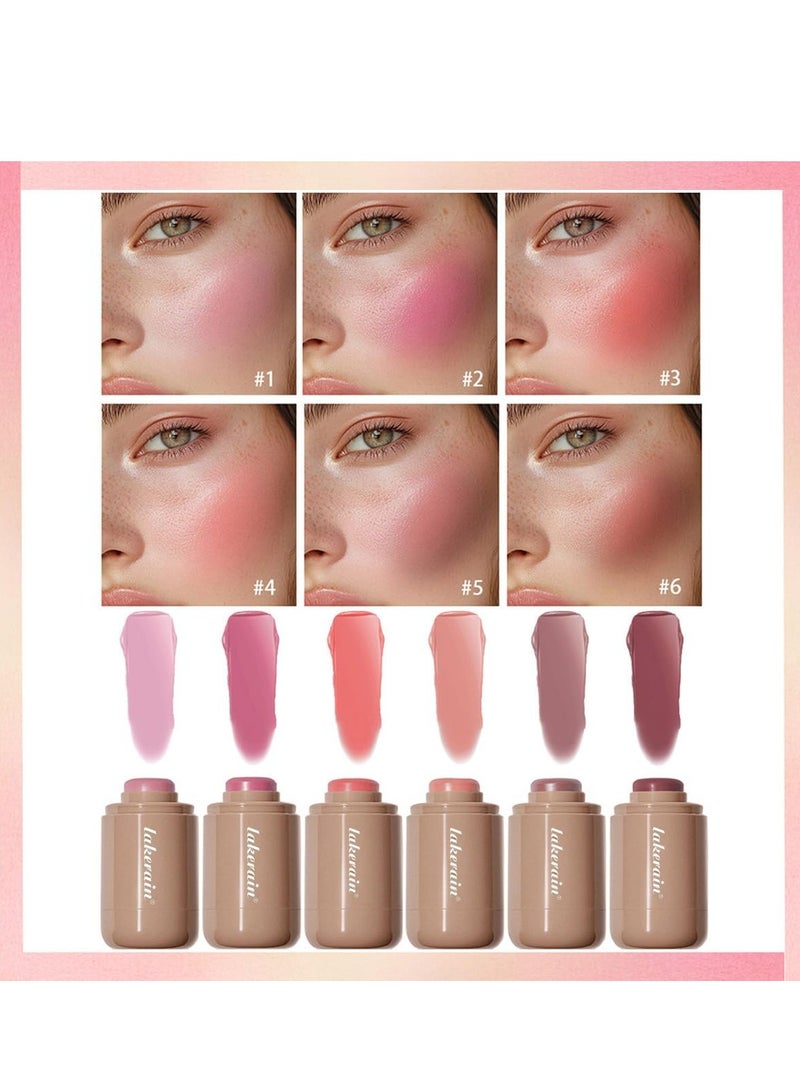 lakerain Cream Blush stick, Natural-Looking Matte Finish Makeup Blush stick, Hydrating Long Lasting Lightweight Blendable Blush for cheeks (#4 Neutral Peach, 1 PC) - Image 3