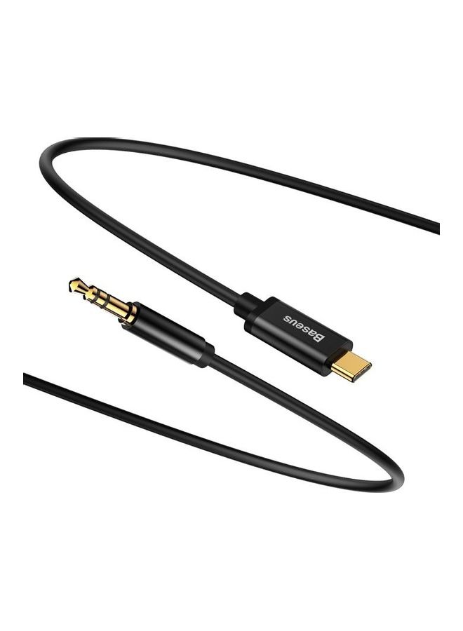 بيسوس كابل صوت يفين Type-C ذكر إلى ذكر مقاس 3.5 أسود/فضي - Image 1