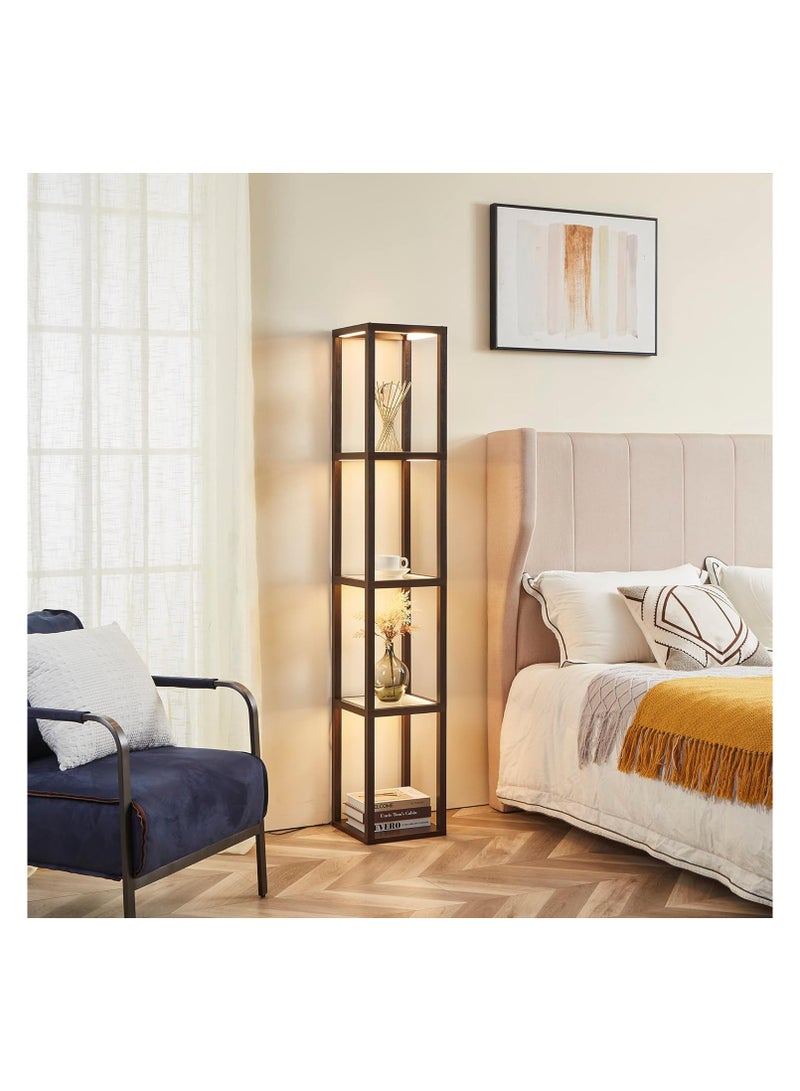 AWD Display Shelf with Lights Corner Shelf Curio Cabinet Display 5-Tier Tall Open Shelf Unit LED Shelf Floor Lamps Dimmable Floor Lamp with Shelves Space Saving Vertical Organizer for Books and decor  - Image 2