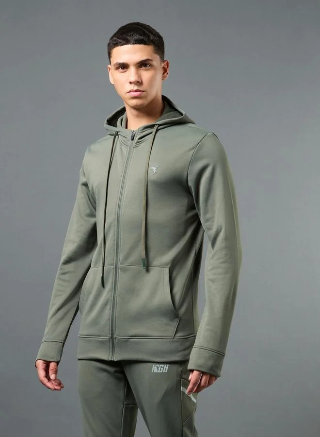 Technosport Technosport Solid Long Sleeve Hoodie with Zip Closure
