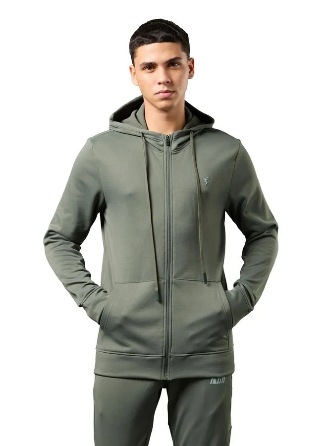 Technosport Technosport Solid Long Sleeve Hoodie with Zip Closure
