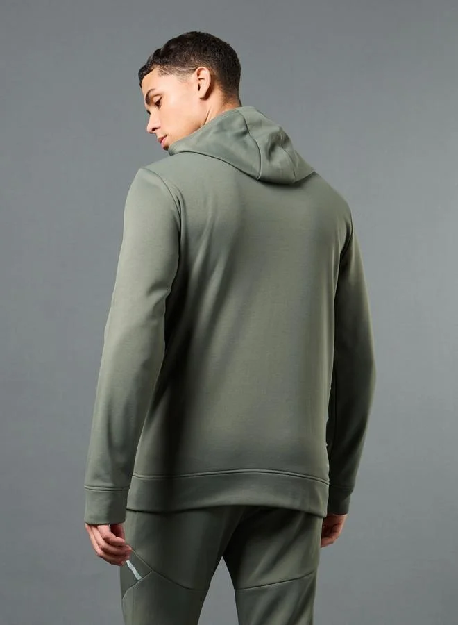 Technosport Technosport Solid Long Sleeve Hoodie with Zip Closure