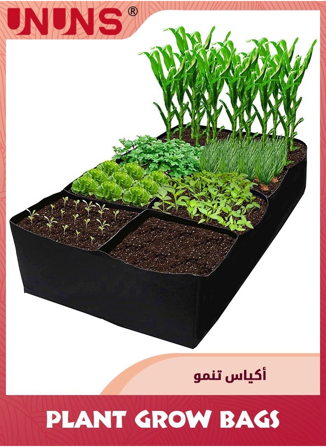 UNUNS Plant Grow Bags,Fabric Raised Planting Bads,8 Holes Rectangle Grow Bag,Breathable Potato Tomato Planter Pots For Outdoor Vegetables Plant Flowers,180cmx90cmx30cm  - Image 1