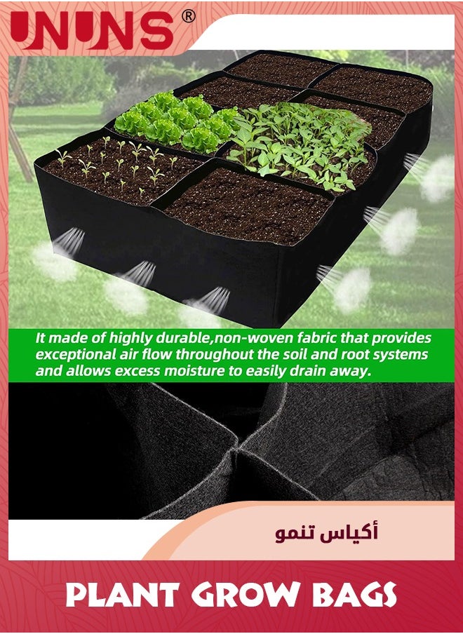 UNUNS Plant Grow Bags,Fabric Raised Planting Bads,8 Holes Rectangle Grow Bag,Breathable Potato Tomato Planter Pots For Outdoor Vegetables Plant Flowers,180cmx90cmx30cm  - Image 3