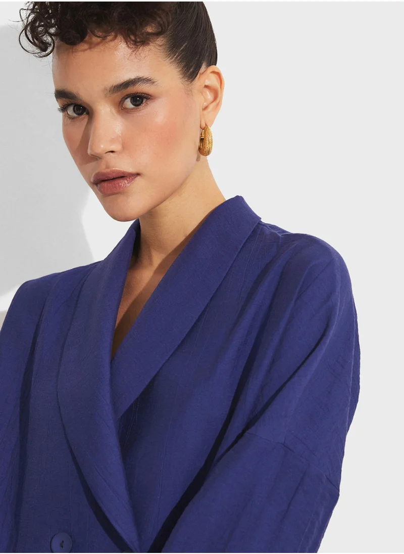 جون Double Breasted Pocket Detail Jacket