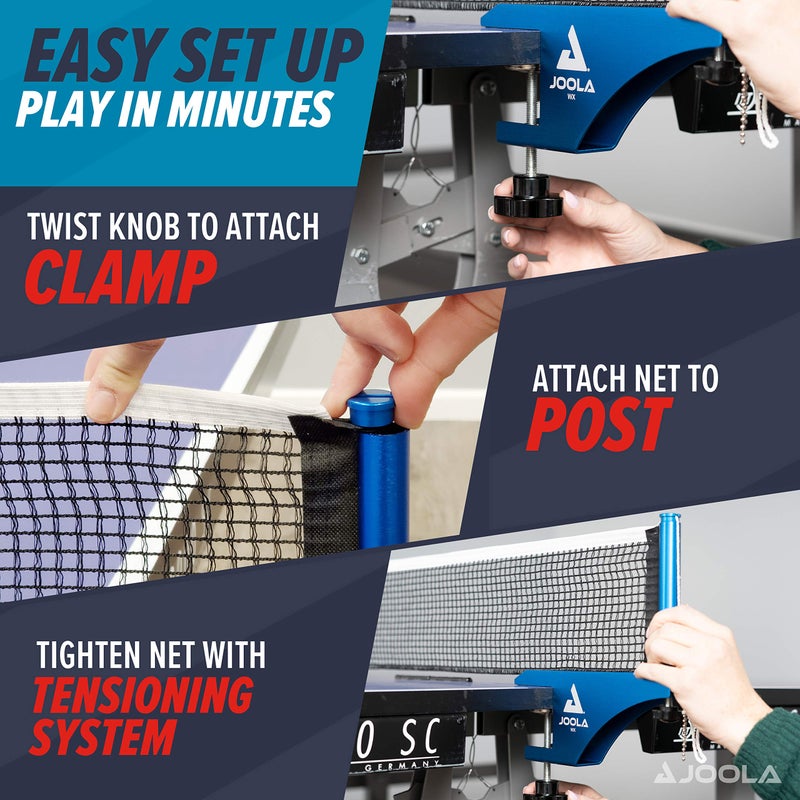 JOOLA Professional Grade WX Aluminum Indoor & Outdoor Table Tennis Net and Post Set - Quick Setup - 72in Regulation Ping Pong Net - Reinforced Cotton Blend Net w/ Adjustable Tensioning System - Image 3