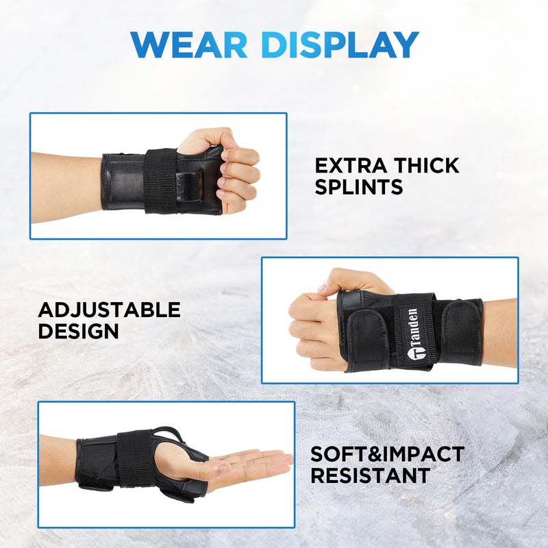 Tanden Wrist Guards for Skating Protective Gear Kids and Adult Wrist Guards for Roller Skating Snowboarding Ski Skateboard Wrist Guards - Image 4