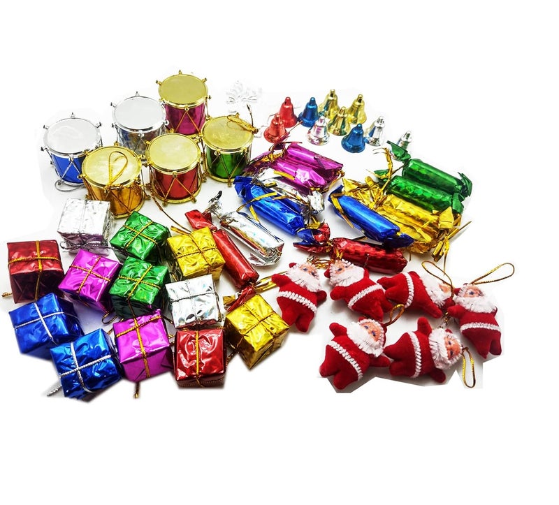 Brown Leaf Christmas Xmas Tree Decoration Hanging Ornaments Accessories Mix Design Pack of 48 - Image 1