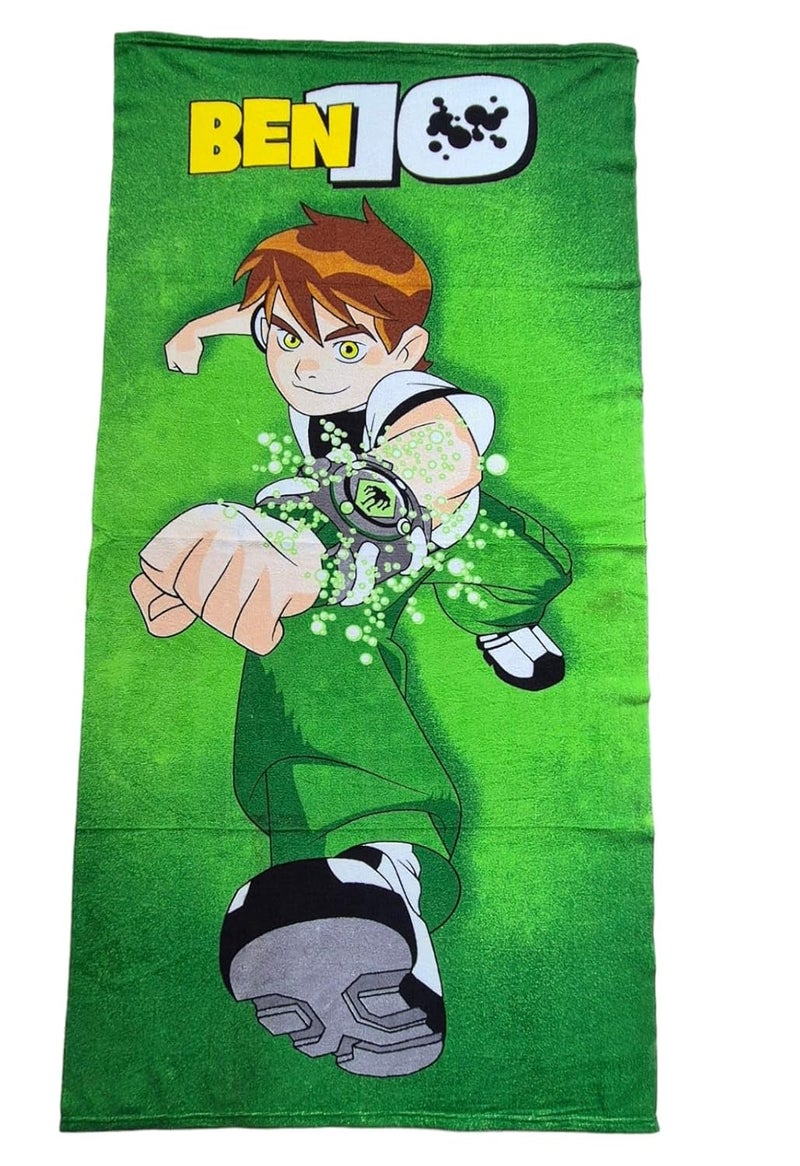 Microfiber Soft Kids Printed Bath Towel 400 GSM Soft Towel for Bath Mens and Women Absorbent Super Soft Comfortable Quick Drying Bathing Towel 150 x 75CM Green - Image 1
