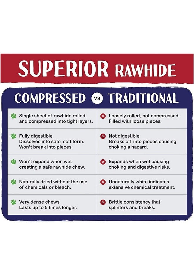عظام مضغ كالسيوم مضغوطة فاخرة مقاس 10 بوصات من الجلد الخام - تجعل الأسنان واللثة صحية وتدوم طويلاً - (عبوة 3 كجم) - Image 5