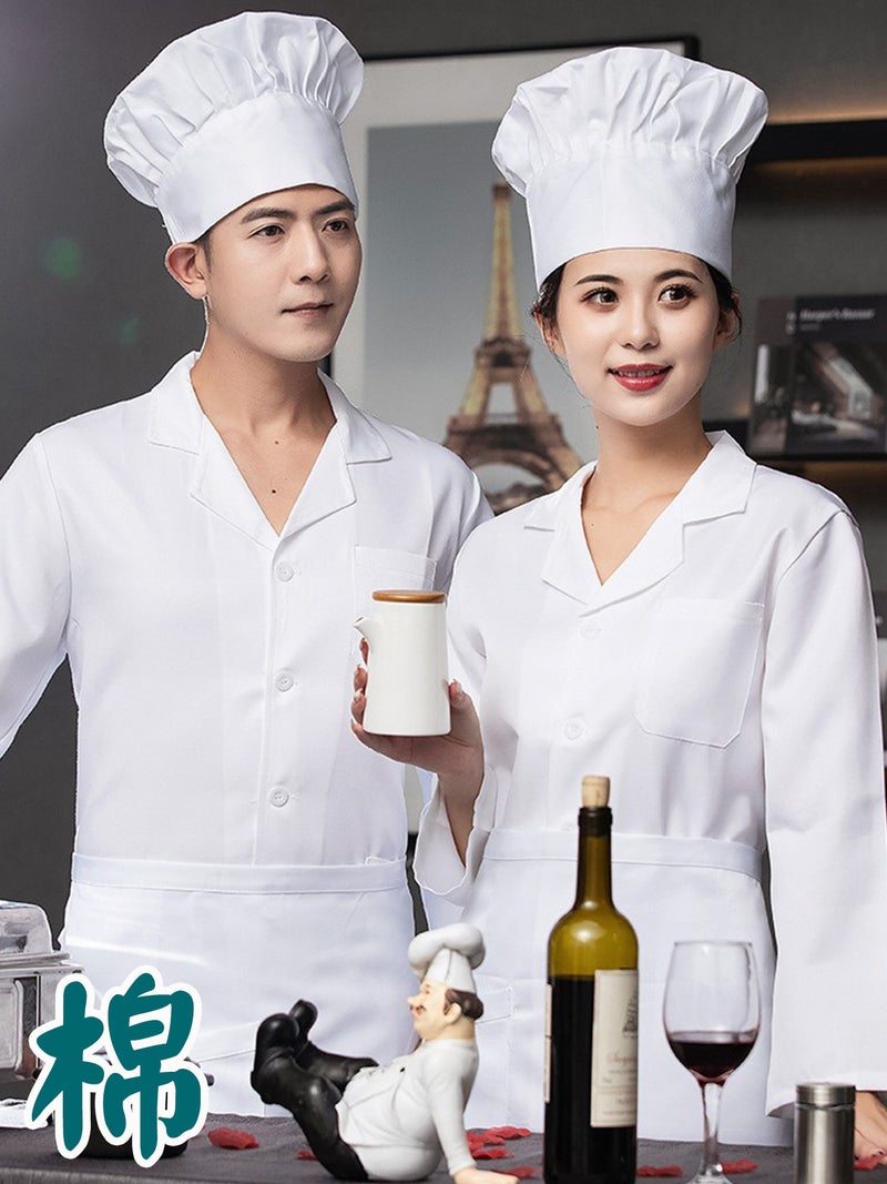 Chef Clothes Long Sleeve White School Canteen Work Clothes Kindergarten Kitchen Chef Work Clothes Short Sleeve Catering - Image 2