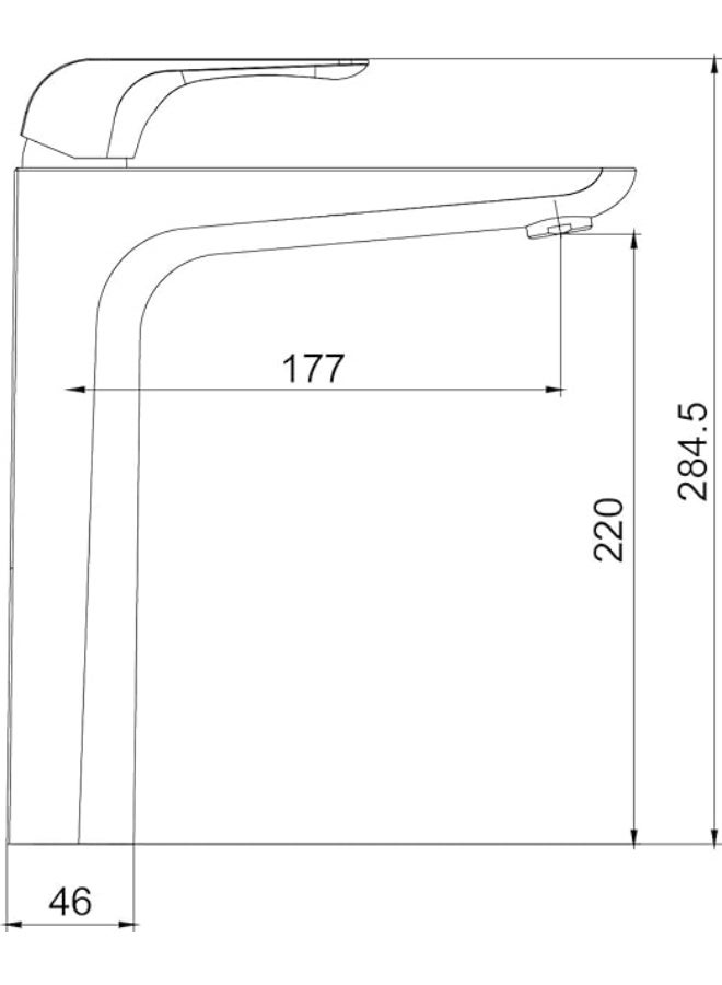 Hesanit Elite Single Lever High Basin Mixer, Deck Mounted Bathroom Faucet with Pop-Up Waste – Stainless Steel Brushed Finish, Model 7007HSSB - Image 2