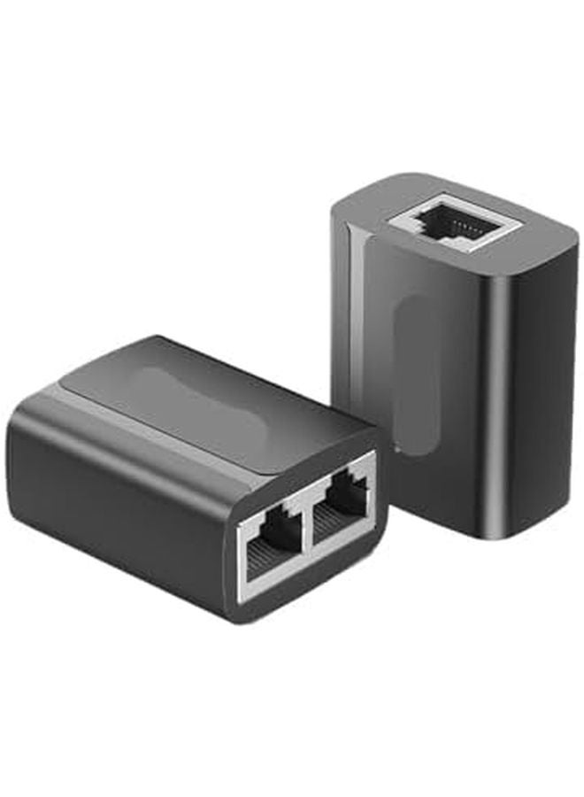 RJ45 Ethernet Splitter 1 to 2 Way Connector Adapter 10 Pcs Black - Image 2