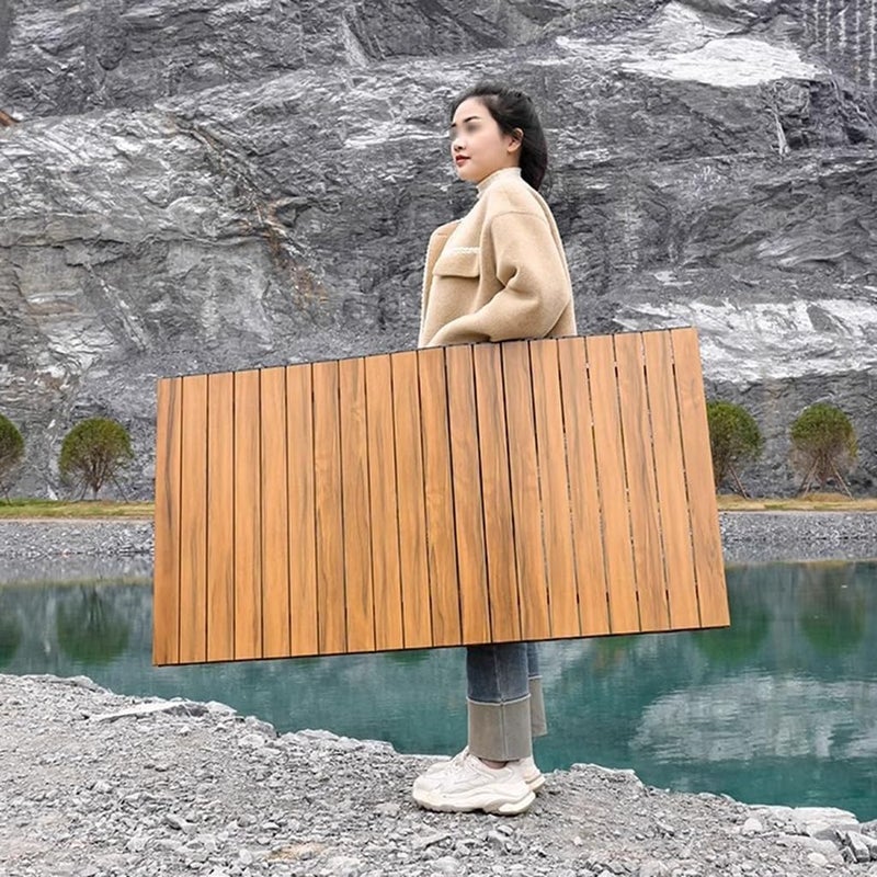 Harmony Home طاولة نزهة خشبية قابلة للطي والتدوير من هارموني هوم: مثالية للتخييم في الهواء الطلق، حفلات الشواء على الشاطئ، الصيد، والتجمعات في الفناء الخلفي - Image 2