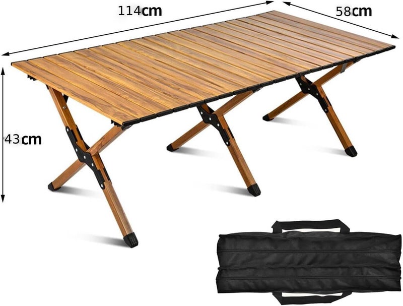 Harmony Home طاولة نزهة خشبية قابلة للطي والتدوير من هارموني هوم: مثالية للتخييم في الهواء الطلق، حفلات الشواء على الشاطئ، الصيد، والتجمعات في الفناء الخلفي - Image 3