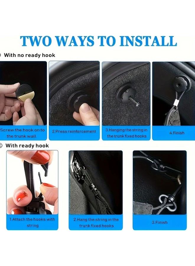 Universal Car Trunk Storage Net 40cm x 110cm Durable Mesh with Hook Strap System - Image 3
