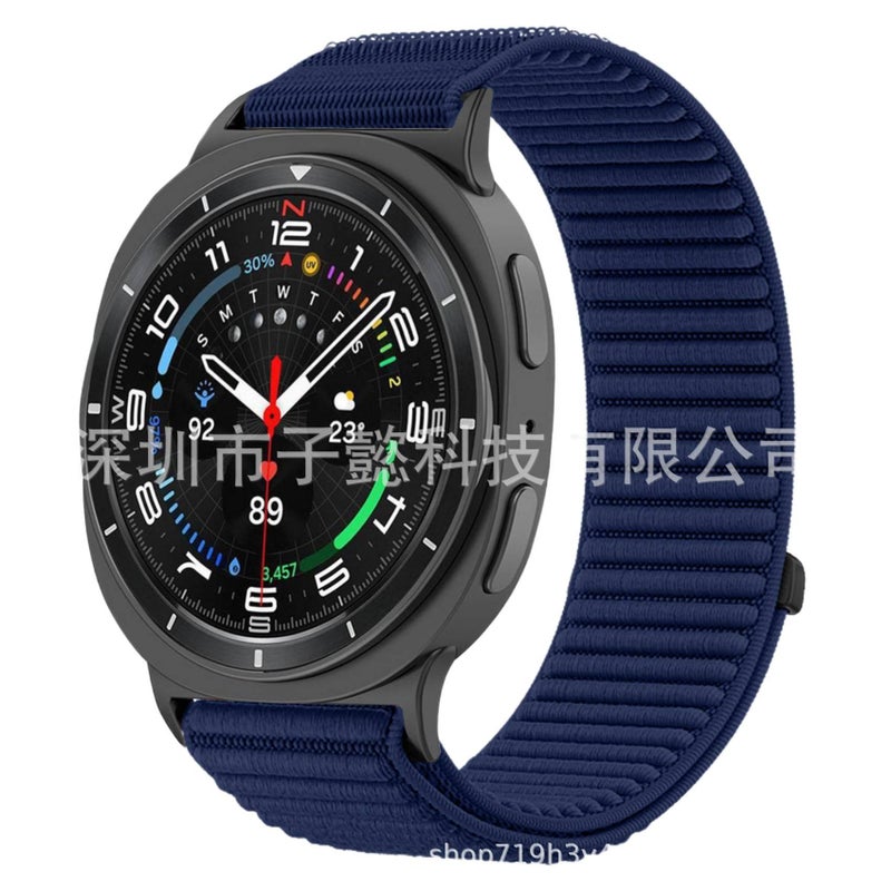Adjustable Loop Strap Smartwatch Band Compatible with Samsung Galaxy Watch 8 with Fit Replacement Strap in Nylon in Gray - Image 5