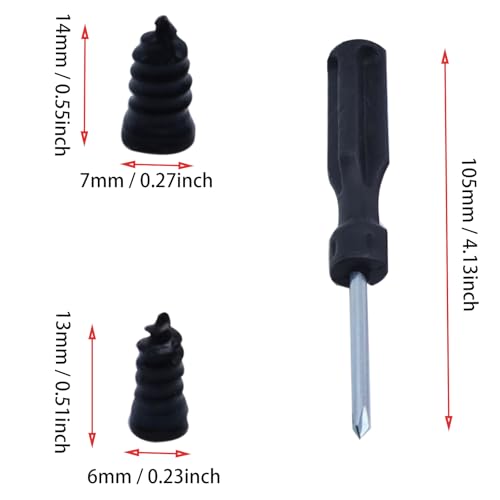 OZXNO 40 Pcs Tire Repair Rubber Nail 2 Sizes Screw Tire Plugs with Screwdriver for Car Motorcycle Truck Tractor Tire Puncture Repair - Image 2