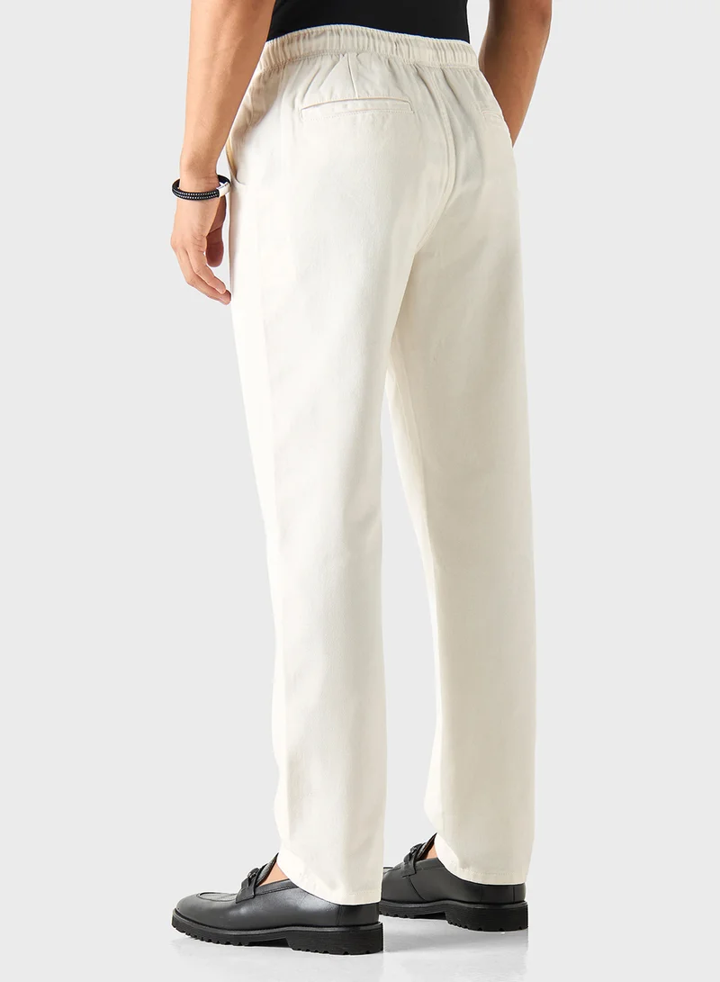 ايكونيك Iconic Solid Joggers with Drawstring Closure and P