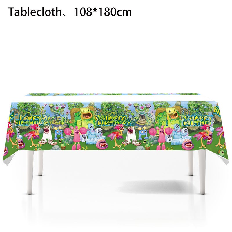 Monster Concert Party Disposable Tableware Set Tablecloth 1PCS-Monster Concert