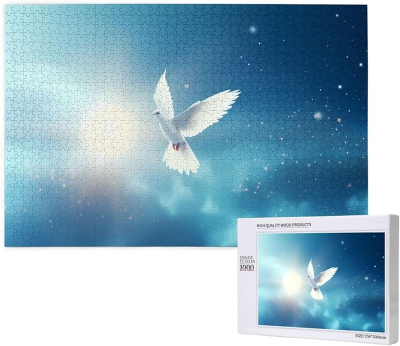 لغز بازل 1000 قطعة حمامة بيضاء فايه للكبار ديكور منزلي 29.5 × 19.7 بوصة - Image 2