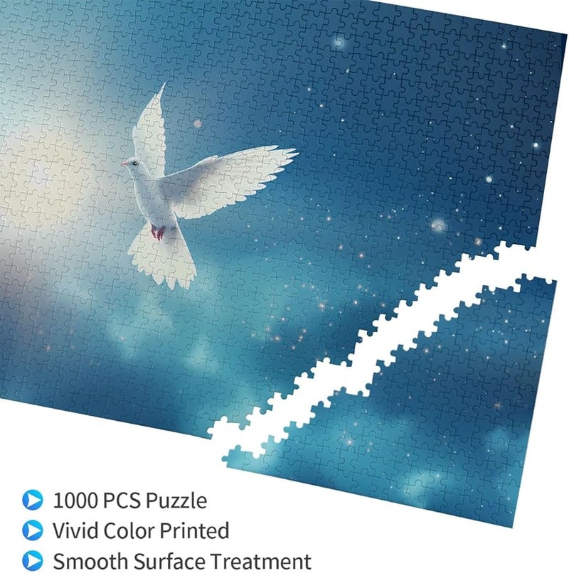 لغز بازل 1000 قطعة حمامة بيضاء فايه للكبار ديكور منزلي 29.5 × 19.7 بوصة - Image 3