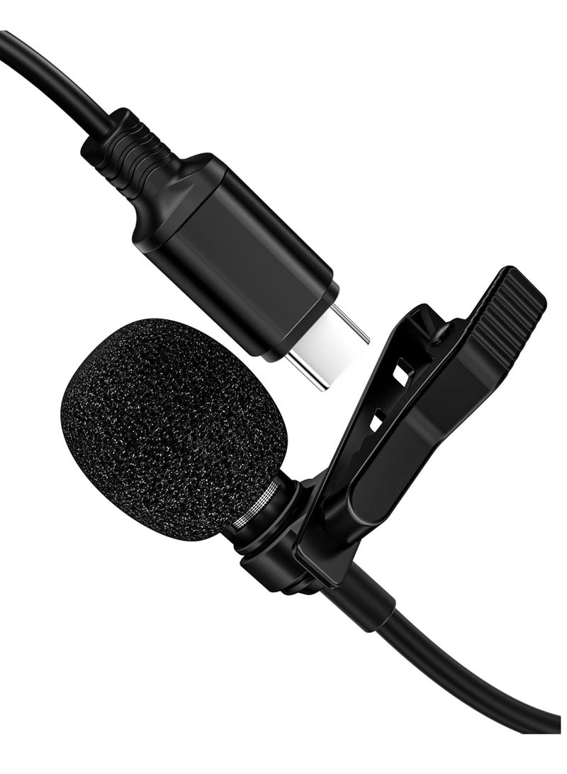 ميكروفون لافالير USB-C احترافي – بمشبك للياقة ومكثف أحادي الاتجاه لتسجيل الفيديو والفلوج - Image 1